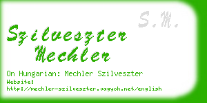 szilveszter mechler business card